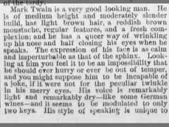 Physical description of Mark Twain, 1869