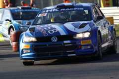 Re e la sua Volkswagen Polo R5 al Monza Rally Show 2018