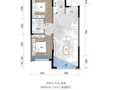 中益-悦江之光2室2厅1卫86㎡户型图