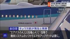 エアバス機に不具合 全日空の国内線33便がきょう欠航