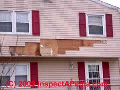 Wind damaged siding, Maple Shade New Jersey (C) Daniel Friedman
