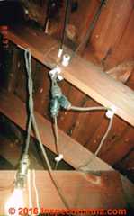Knob tube wiring run over a nail (C) Daniel Friedman