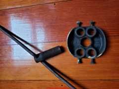 Cast iron electrical box for lighting support (C) InspectApedia.com Ken old house guy