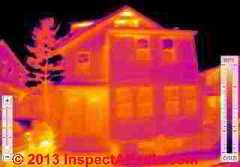 Thermal imaging report of heat loss on a home (C) InspectApedia