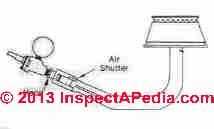 Example of converting a gas range oven regulator between LP gas and natural gas (C) InspectApedia