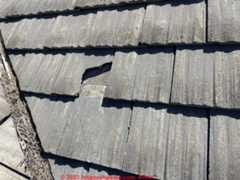 Permatek shake asbestos cement roof damage & repair methods (C) InspectApedia.com Alistar