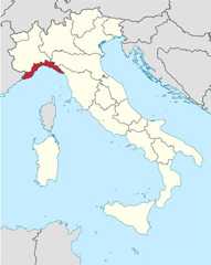 liguria sightseeing map location