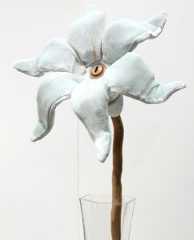 Tara  McPherson -  <strong>The Day's Eye (Blue)</strong> (2010<strong style = 'color:#635a27'></strong>)<bR /> polyester, stretch velvet, bamboo fiber, polyfil, wire and glass eye,  20 x 9 x 6.5 inches (50.8 x 22.86 x 16.51 cm)