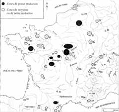 Fig. 5 : Les principales zones sidérurgiques en Gaule