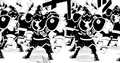 A group of Satyr readying themselves to attack in the Kingdom Hearts III manga.