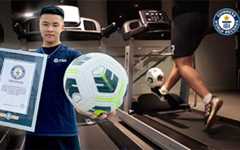 Football world record on a treadmill