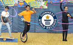 Kids break HULA HOOP RECORDS!