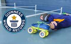 Super girl breaks lowest limbo skating record!