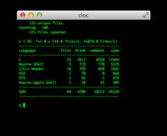 cloc screenshot