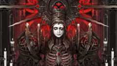 Art shows a woman in Spanish armor.