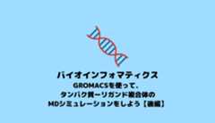 【GROMACS】GROMACSを用いたタンパク質-低分子リガンドのMD simulation【in silico創薬】【後編】