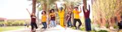 ASU students jumping on campus