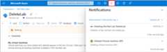 Screenshot of the Notifications icon on the Azure menu bar.