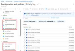 Screenshot that shows a lab's Configuration and Policies options.