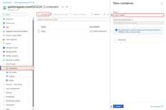 Screenshot showing the New container page.