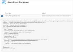 Screenshot that shows the sample Azure Event Grid Viewer app with an event.
