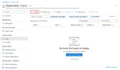 Screenshot that shows the button for creating an Event Grid topic.