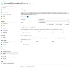 Screenshot showing the routing configuration through the portal.
