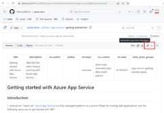 Screenshot of the Azure article within GitHub,showing the **Edit** pencil icon.