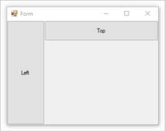 Windows form with buttons docked to the left and top with left being bigger.
