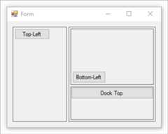 A Windows Form with a nested split container.