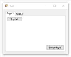 A Windows Form with a tab control with two tab pages.
