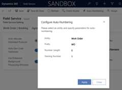 Screenshot of the auto-numbering configuration dialog box.