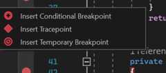 Breakpoint Context Menu Breakpoint Context Menu