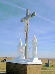 A beautiful monument in the St. Fidelis Cemetery in Victoria, Kansas, by Kathy Alexander.