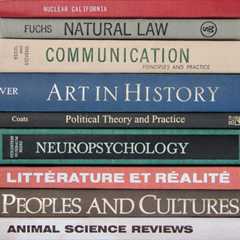books spines showing a variety of subjects