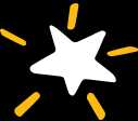 A circle with yellow lines on a white background.