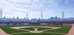 Maqueta del estadio Quisqueya Juan Marichal con los posibles nuevos siete mil asientos detrás de los jardines izquierdo y derecho, igual que en el Estadio Cibao.
