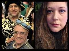 On left Marc Eliot Stein and Ted Shulman in Rigoletto, on right Jamelah Vincent