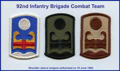 Puerto Rico National Guard - 92nd Infantry Brigade.