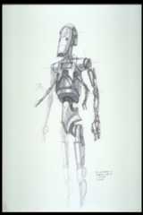 Battle droid concept sketch by Doug Chiang.