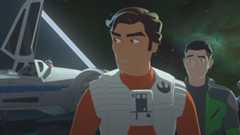 Kaz and Poe on Station Theta-Black in Star Wars Resistance.