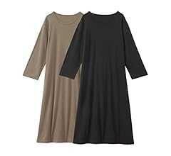 [ニッセン] ルームウェア ワンピース セット 2枚組 長袖 綿混 ゆったり レディース 春 秋