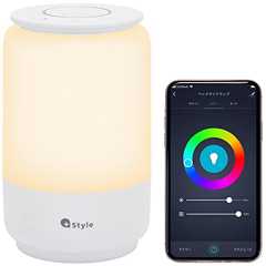 【Amazon Alexa認定】+Style LEDベッドサイドランプ (調光・RGB調色) 電球色 昼白色 Amazon Alexa/Google Home 対応 タイマー 日本メーカー製 タッチ操作 光目覚まし プラススタイル