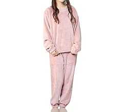 [ヒルトップクラウド] パジャマ レディース もこもこ ルームウェア 長袖 上下セット 着る毛布 裏起毛 厚手 あったか ゆったり 可愛い オシャレ 部屋着 冬用