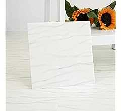 大理石 フロアタイル 床 リメイク シート 10枚入り トイレ 浴室 玄関 防水 フローリングシート 置くだけ 模様替え 接着剤不要 床材 (大理石柄 白Xグレー 型番号51)