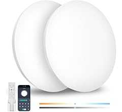 「Coizabera」LED シーリングライト 6畳 28W 3600lm 2個セット 調光調色 リモコン操作 スマホAPP操作 天井照明器具 電気 蛍光灯 洋室 和室 リビング/キッチン/寝室/洗面所 適用 白枠2個セット 3年保証