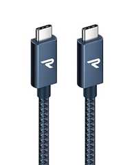 RAMPOW USB-C & USB-C ケーブル【100W PD対応/USB 3.2 Gen 2x2-20Gbpsデータ転送】PD3.0/QC3.0超高速充電 4K/60Hz 映像出力 超高耐久 usb type c ケーブル MacBook Pro/iPad Pro/Google Pixel/Galaxy等タイプC対応 在宅勤務/出張支援 ネイビー 1M