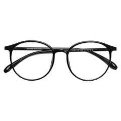 [AIYUJIWU] ブルーライトカット メガネ 紫外線 UVカット 眼鏡 度なし おしゃれ pc パソコン用 伊達メガネ メンズ レディース 男女兼用 軽量 (ブライトブラック) M