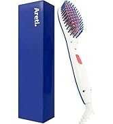 Areti(アレティ) コンパクト ヘアアイロン ストレート ヒートブラシ ブラシ型 ストレート マイナスイオン セラミック ピン 軽量 160-200℃ 2段階 温度設定 i1798BL スト...