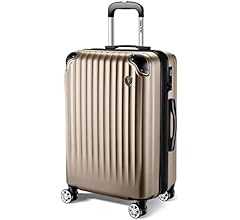 [New Trip] スーツケース キャリーケース 拡張機能付き 機内持ち込み 軽量 大型 S/M/Lサイズ キャリーバッグ 耐衝撃 大容量 ファスナータイプ 静音 ダブルキャスター TSAロック 海外 旅行 ビジネス 出張 (シャンペンゴールド…